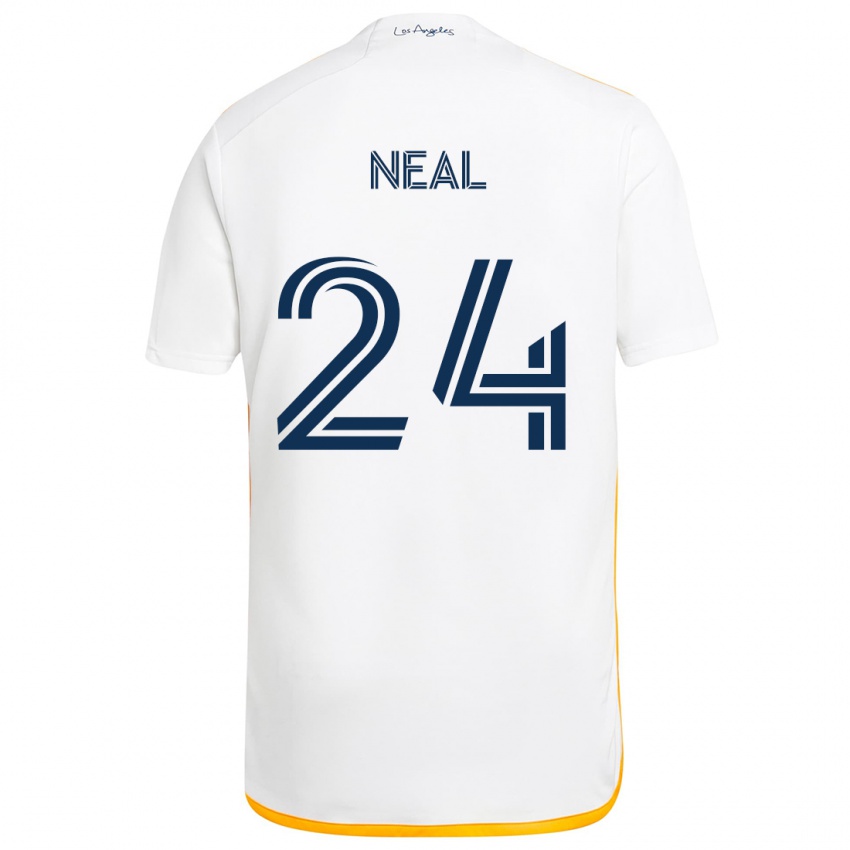 Criança Camisola Jalen Neal #24 Branco Amarelo Principal 2024/25 Camisa Brasil