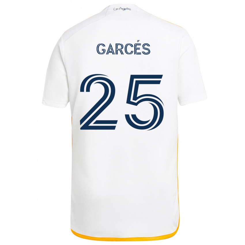 Criança Camisola Carlos Garcés #25 Branco Amarelo Principal 2024/25 Camisa Brasil