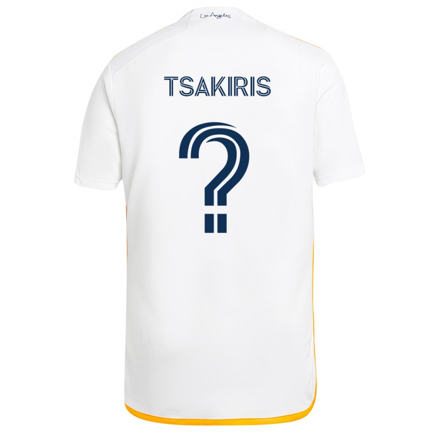 Criança Camisola Mateo Tsakiris #0 Branco Amarelo Principal 2024/25 Camisa Brasil