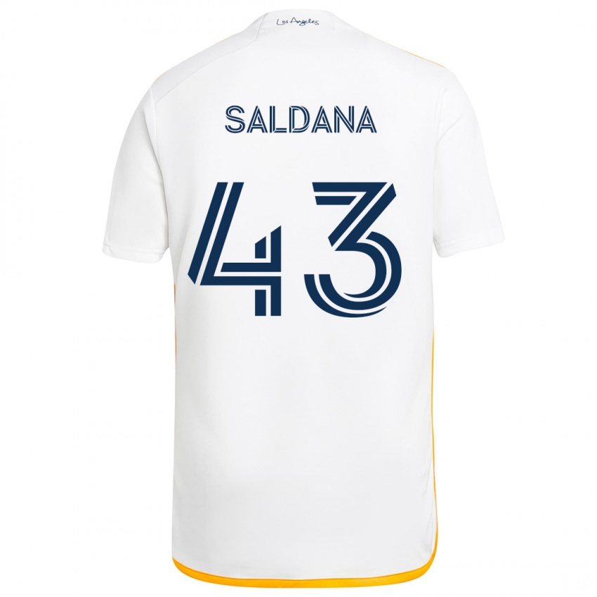 Criança Camisola Adam Saldaña #43 Branco Amarelo Principal 2024/25 Camisa Brasil