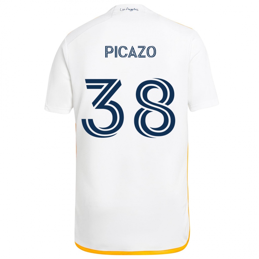 Criança Camisola Axel Picazo #38 Branco Amarelo Principal 2024/25 Camisa Brasil