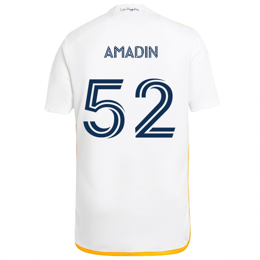 Criança Camisola Elijah Amadin #52 Branco Amarelo Principal 2024/25 Camisa Brasil