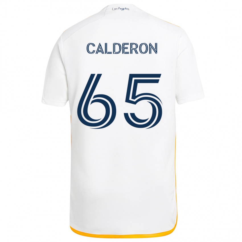 Criança Camisola Juan Calderón #65 Branco Amarelo Principal 2024/25 Camisa Brasil