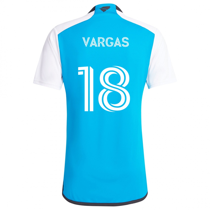 Criança Camisola Kerwin Vargas #18 Branco Azulado Principal 2024/25 Camisa Brasil