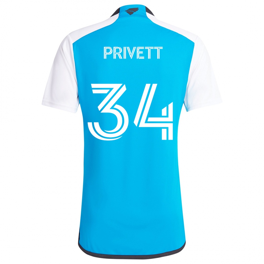 Criança Camisola Andrew Privett #34 Branco Azulado Principal 2024/25 Camisa Brasil