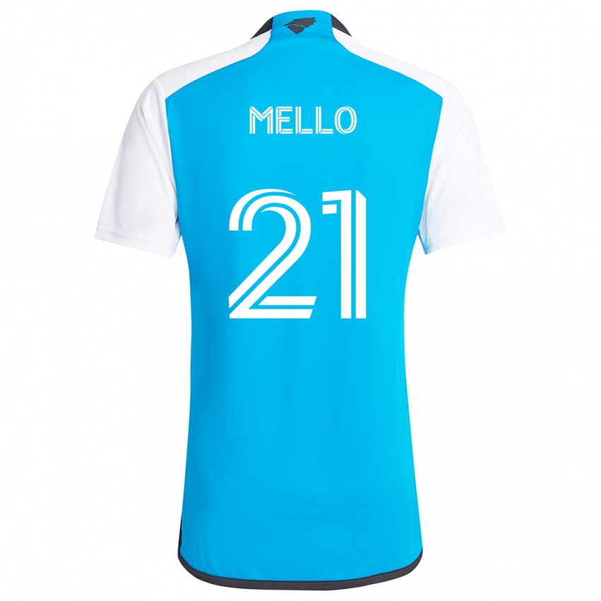 Criança Camisola Vinicius Mello #21 Branco Azulado Principal 2024/25 Camisa Brasil