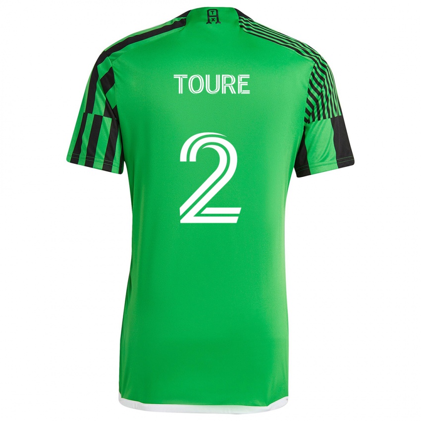 Criança Camisola Cheick Touré #2 Verde Preto Principal 2024/25 Camisa Brasil