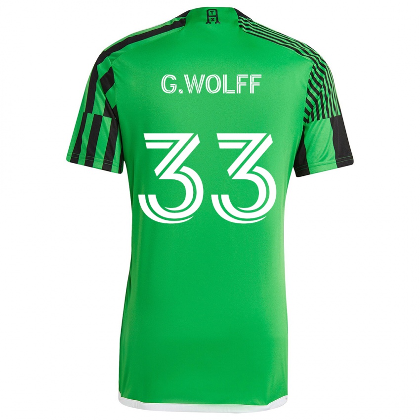 Criança Camisola Gavin Wolff #33 Verde Preto Principal 2024/25 Camisa Brasil