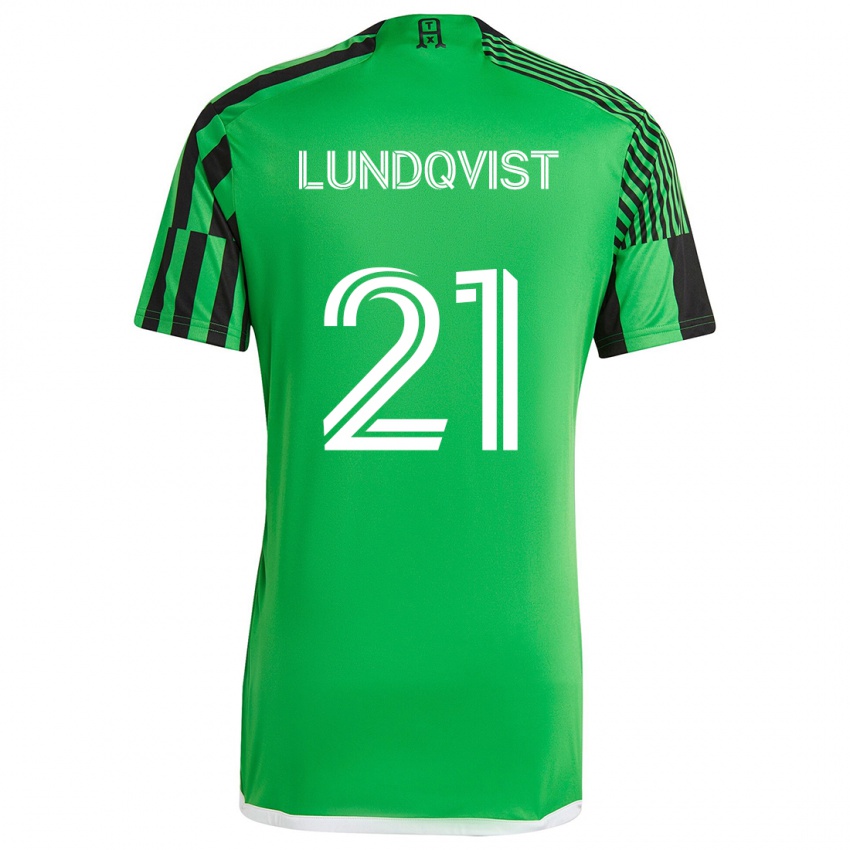 Criança Camisola Adam Lundqvist #21 Verde Preto Principal 2024/25 Camisa Brasil