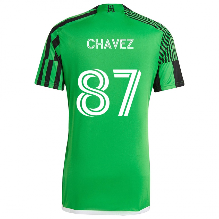 Criança Camisola Alfonso Ocampo-Chávez #87 Verde Preto Principal 2024/25 Camisa Brasil