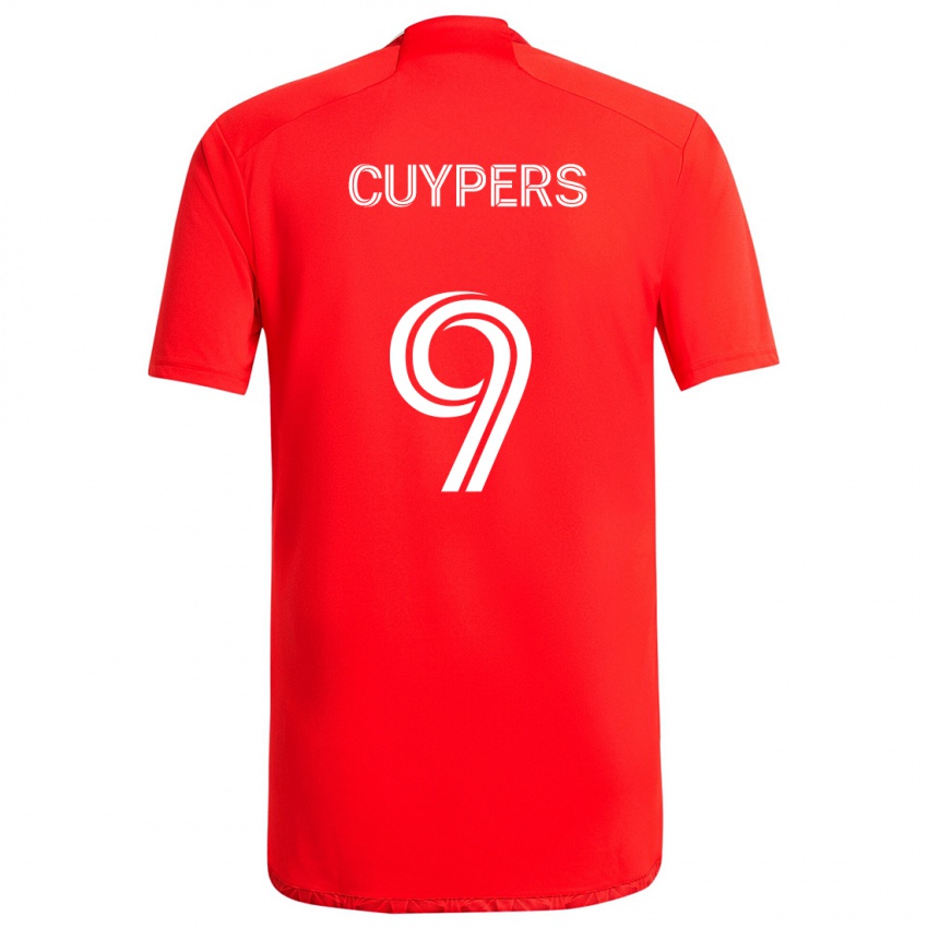 Criança Camisola Hugo Cuypers #9 Vermelho Branco Principal 2024/25 Camisa Brasil