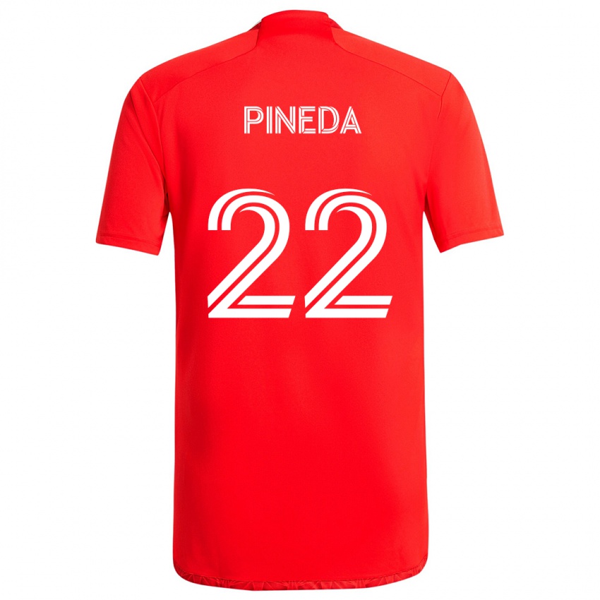 Criança Camisola Mauricio Pineda #22 Vermelho Branco Principal 2024/25 Camisa Brasil