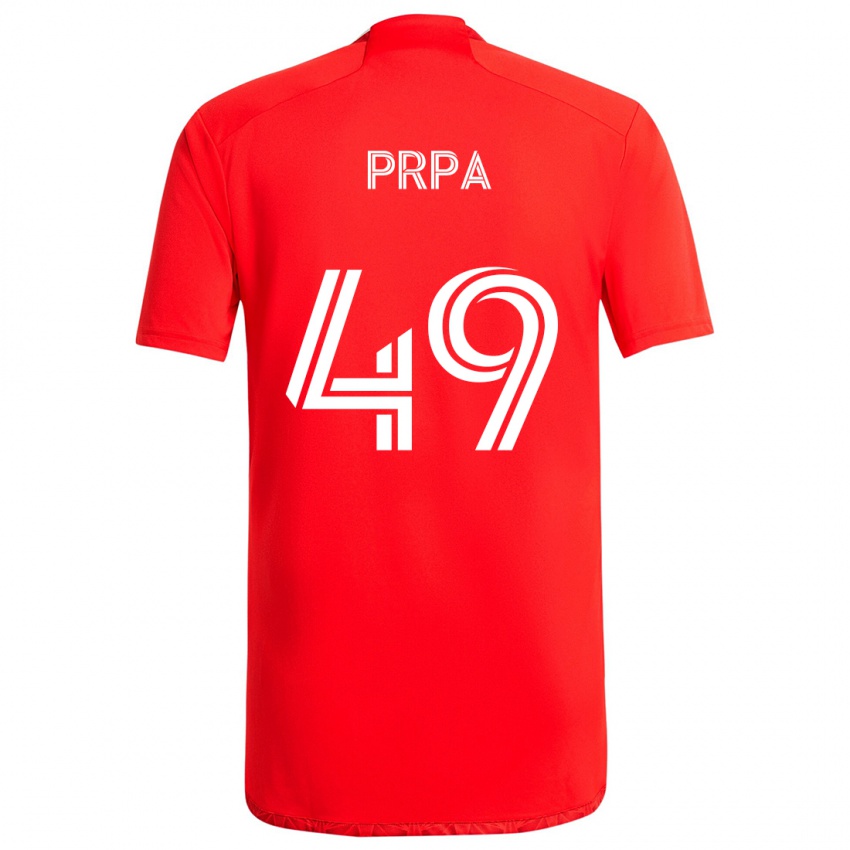 Criança Camisola Luka Prpa #49 Vermelho Branco Principal 2024/25 Camisa Brasil