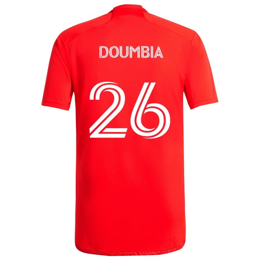 Criança Camisola Ousmane Doumbia #26 Vermelho Branco Principal 2024/25 Camisa Brasil