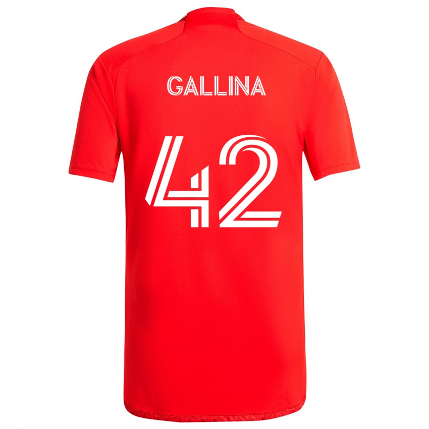 Criança Camisola Henrique Gallina #42 Vermelho Branco Principal 2024/25 Camisa Brasil