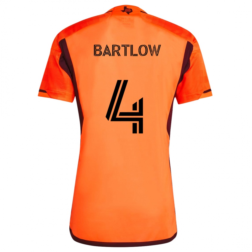 Criança Camisola Ethan Bartlow #4 Laranja Preto Principal 2024/25 Camisa Brasil