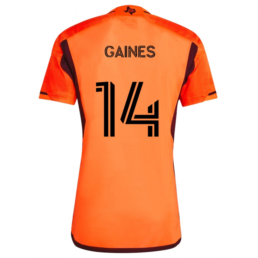 Criança Camisola Mckinze Gaines #14 Laranja Preto Principal 2024/25 Camisa Brasil