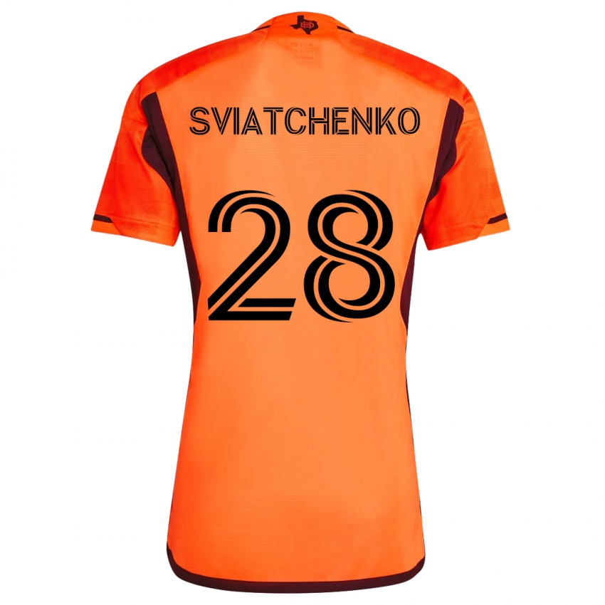 Criança Camisola Erik Sviatchenko #28 Laranja Preto Principal 2024/25 Camisa Brasil