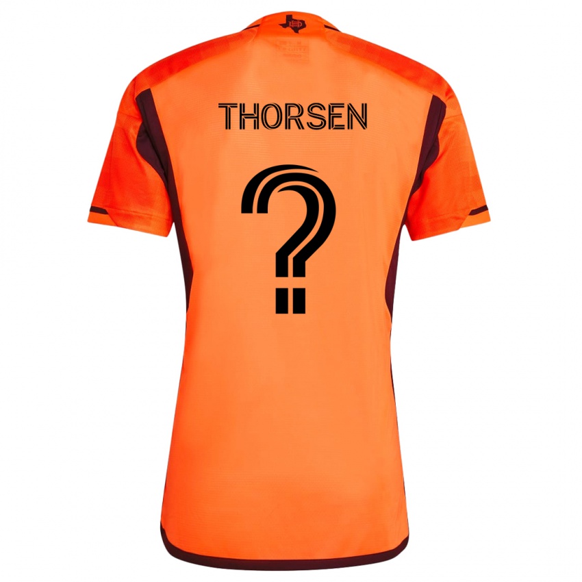 Criança Camisola Liam Thorsen #0 Laranja Preto Principal 2024/25 Camisa Brasil