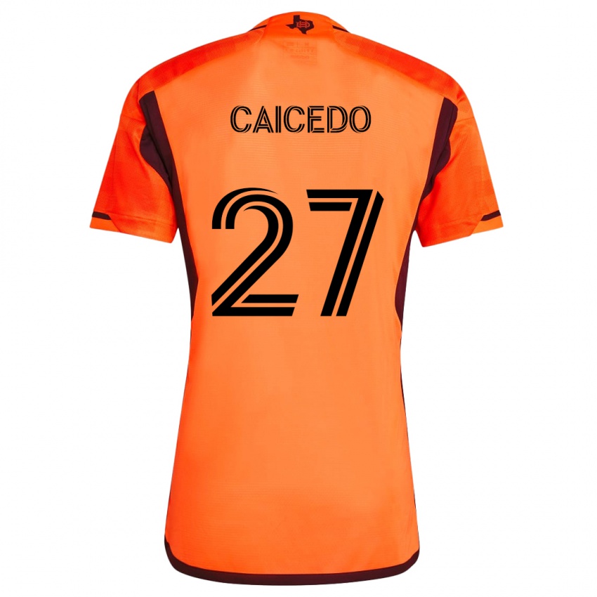 Criança Camisola Luis Caicedo #27 Laranja Preto Principal 2024/25 Camisa Brasil