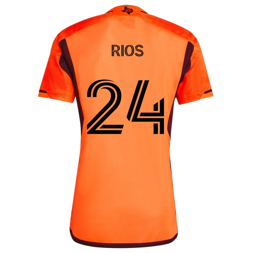 Criança Camisola Paolo Ríos #24 Laranja Preto Principal 2024/25 Camisa Brasil