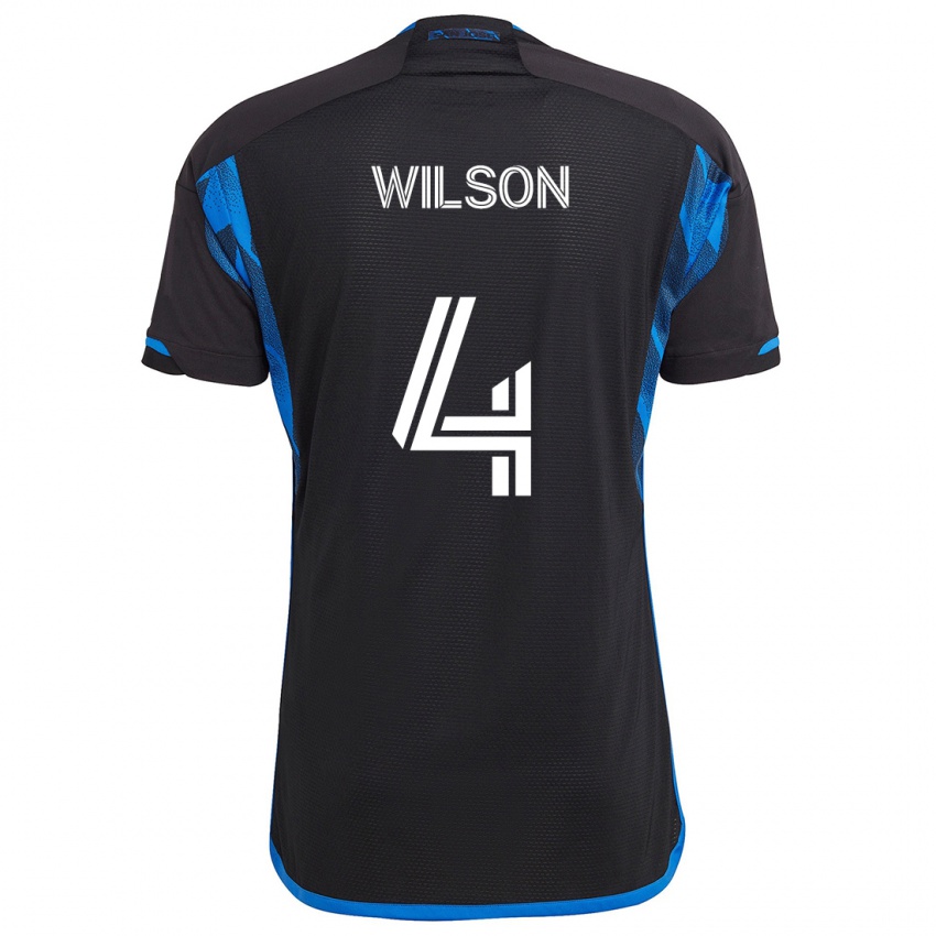 Criança Camisola Bruno Wilson #4 Azul Preto Principal 2024/25 Camisa Brasil