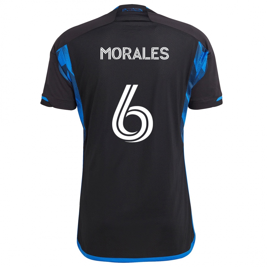 Criança Camisola Alfredo Morales #6 Azul Preto Principal 2024/25 Camisa Brasil