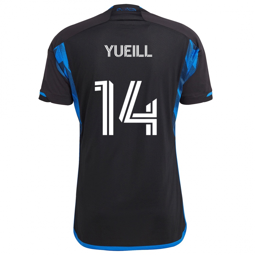 Criança Camisola Jackson Yueill #14 Azul Preto Principal 2024/25 Camisa Brasil