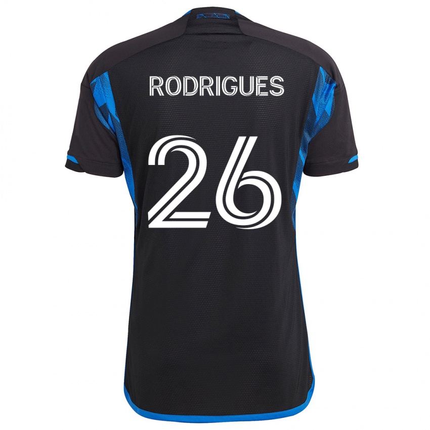 Criança Camisola Rodrigues #26 Azul Preto Principal 2024/25 Camisa Brasil