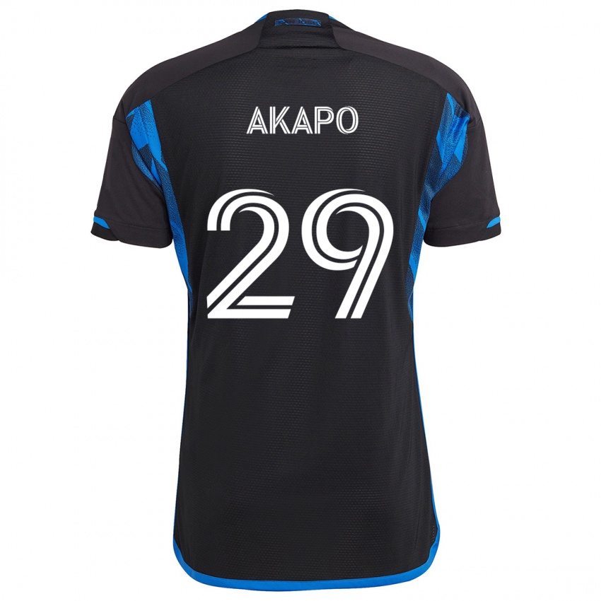 Criança Camisola Carlos Akapo #29 Azul Preto Principal 2024/25 Camisa Brasil