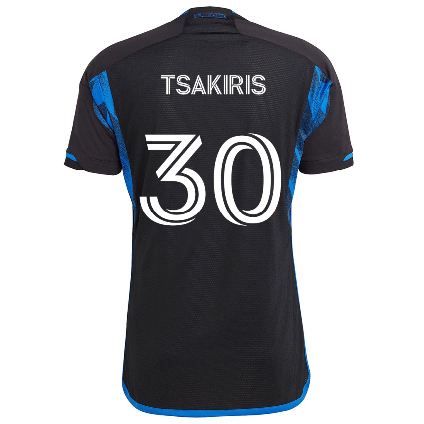 Criança Camisola Niko Tsakiris #30 Azul Preto Principal 2024/25 Camisa Brasil