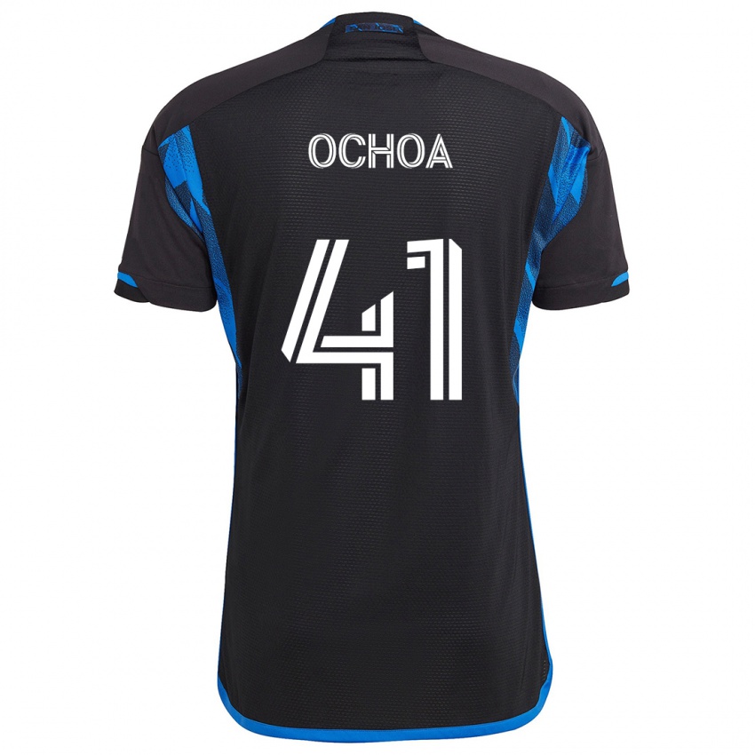 Criança Camisola Emmanuel Ochoa #41 Azul Preto Principal 2024/25 Camisa Brasil