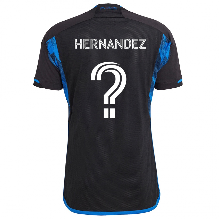 Criança Camisola Oliver Hernandez #0 Azul Preto Principal 2024/25 Camisa Brasil