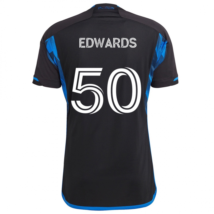 Criança Camisola Aaron Edwards #50 Azul Preto Principal 2024/25 Camisa Brasil