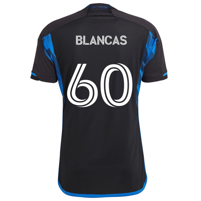 Criança Camisola Eduardo Blancas #60 Azul Preto Principal 2024/25 Camisa Brasil