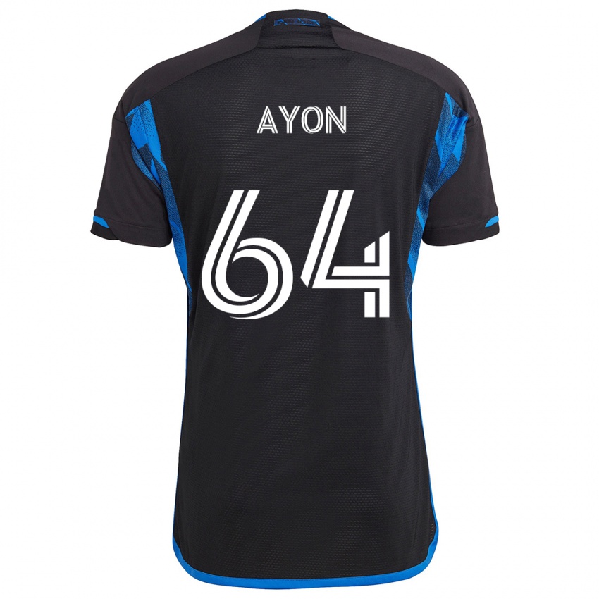 Criança Camisola Jerry Ayon #64 Azul Preto Principal 2024/25 Camisa Brasil