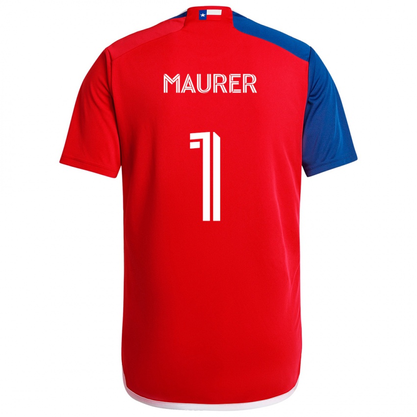 Criança Camisola Jimmy Maurer #1 Azul Vermelho Principal 2024/25 Camisa Brasil