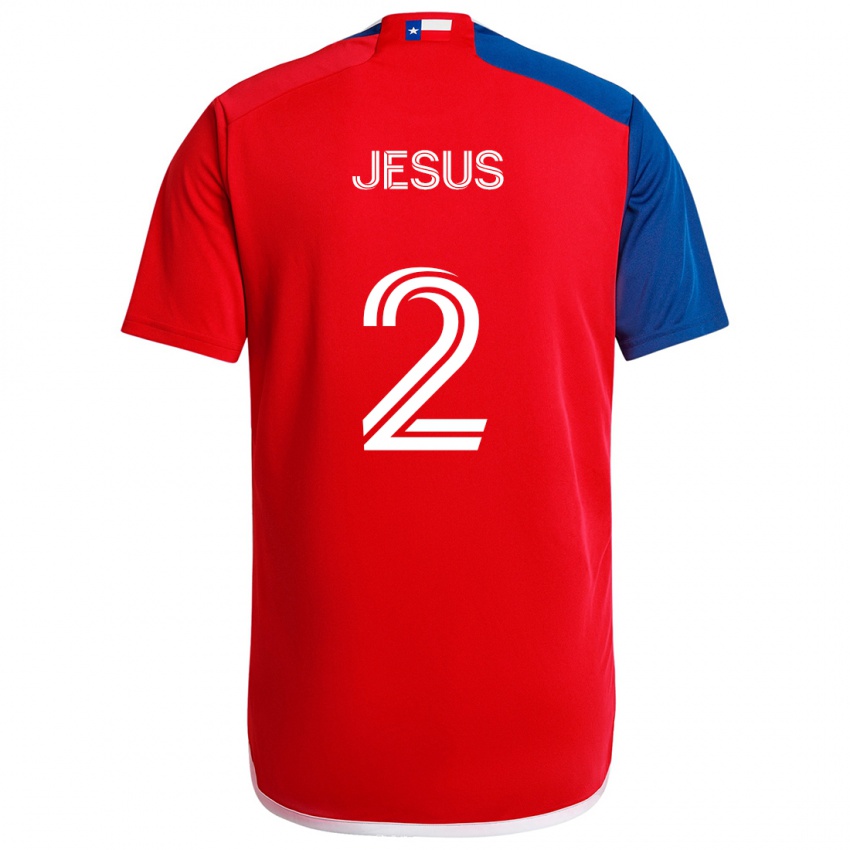 Criança Camisola Geovane Jesus #2 Azul Vermelho Principal 2024/25 Camisa Brasil