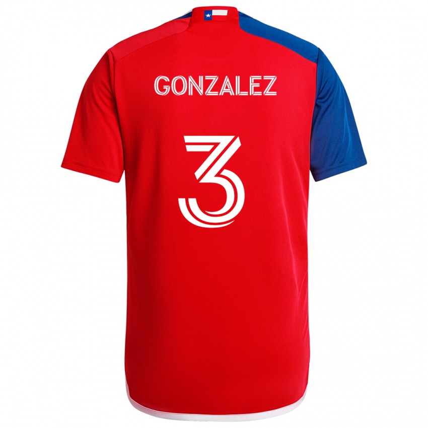 Criança Camisola Omar González #3 Azul Vermelho Principal 2024/25 Camisa Brasil