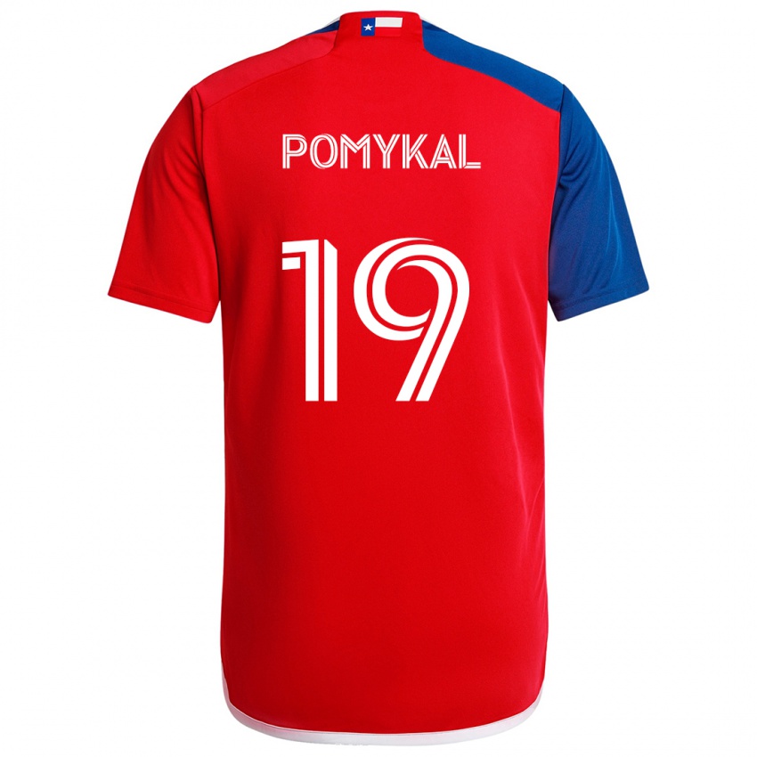 Criança Camisola Paxton Pomykal #19 Azul Vermelho Principal 2024/25 Camisa Brasil