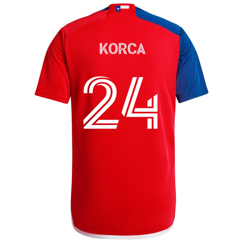 Criança Camisola Amet Korca #24 Azul Vermelho Principal 2024/25 Camisa Brasil