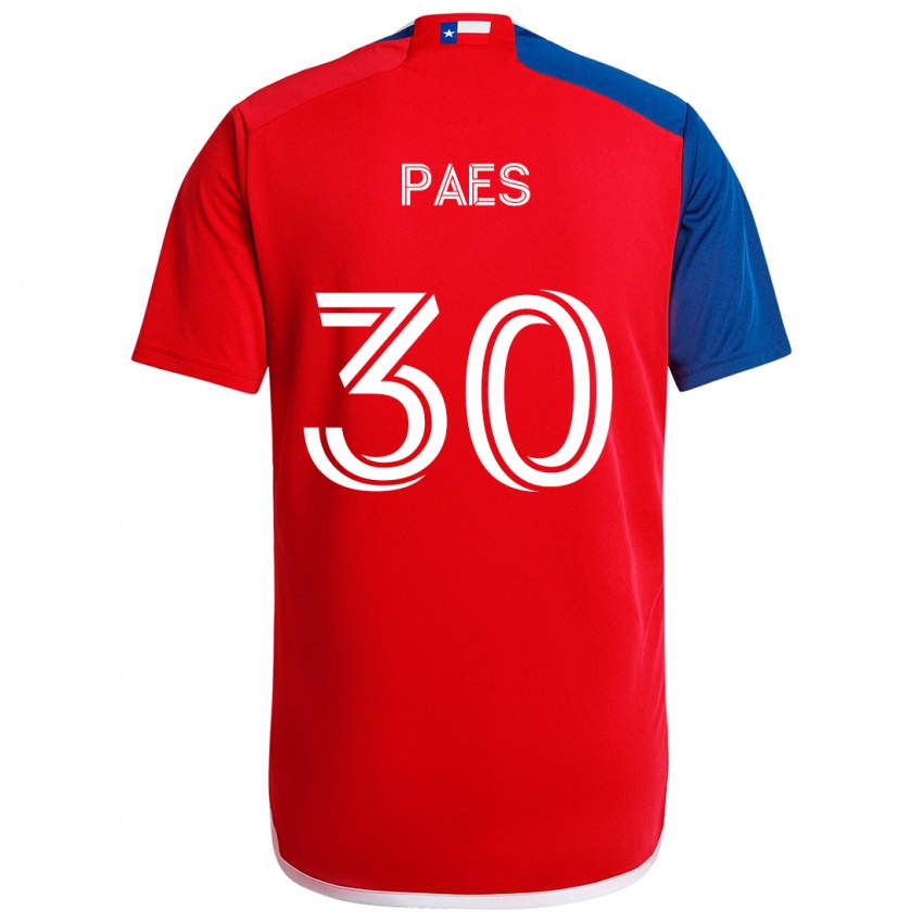 Criança Camisola Maarten Paes #30 Azul Vermelho Principal 2024/25 Camisa Brasil