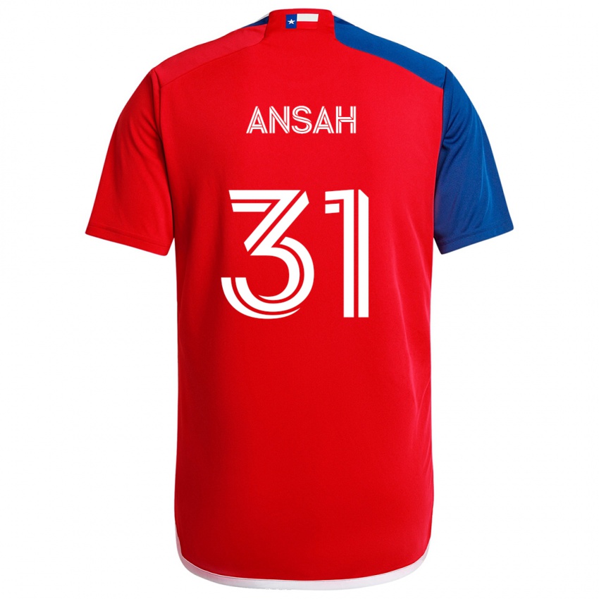 Criança Camisola Eugene Ansah #31 Azul Vermelho Principal 2024/25 Camisa Brasil