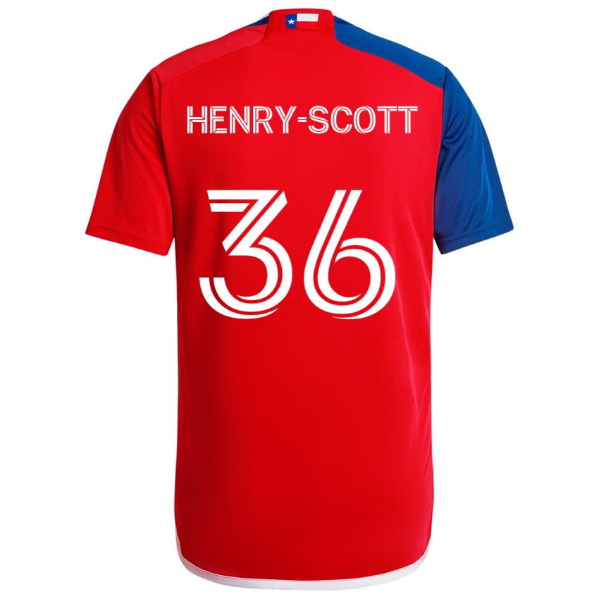 Criança Camisola Malik Henry-Scott #36 Azul Vermelho Principal 2024/25 Camisa Brasil