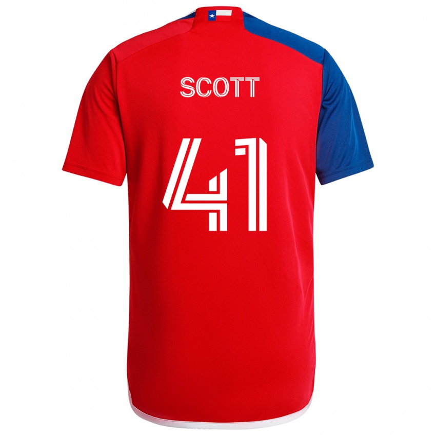 Criança Camisola Tarik Scott #41 Azul Vermelho Principal 2024/25 Camisa Brasil