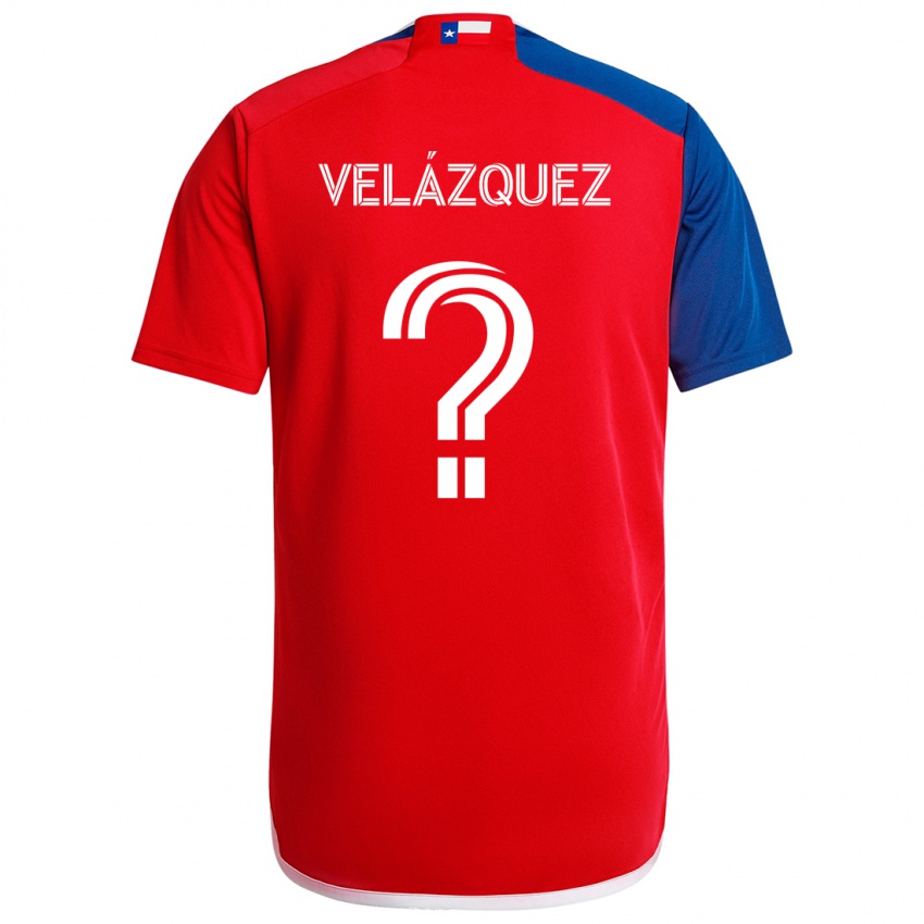 Criança Camisola Ougir Velázquez #0 Azul Vermelho Principal 2024/25 Camisa Brasil