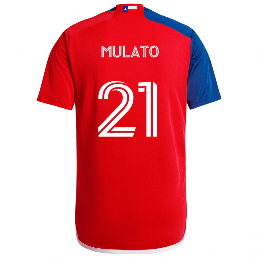 Criança Camisola José Mulato #21 Azul Vermelho Principal 2024/25 Camisa Brasil