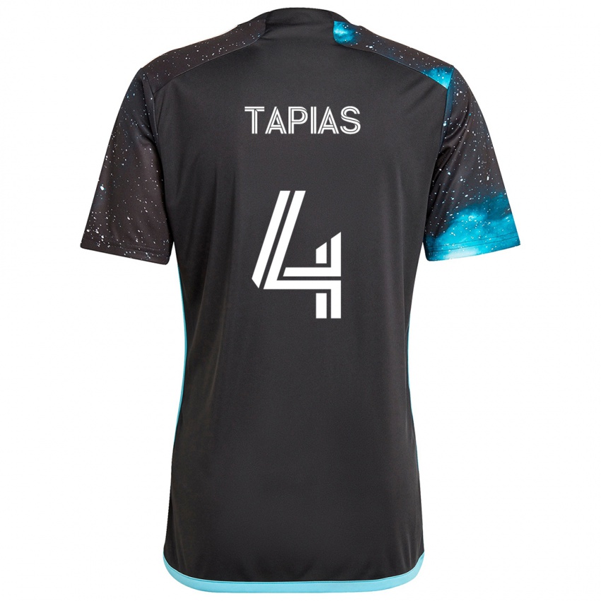 Criança Camisola Miguel Tapias #4 Preto Azul Principal 2024/25 Camisa Brasil