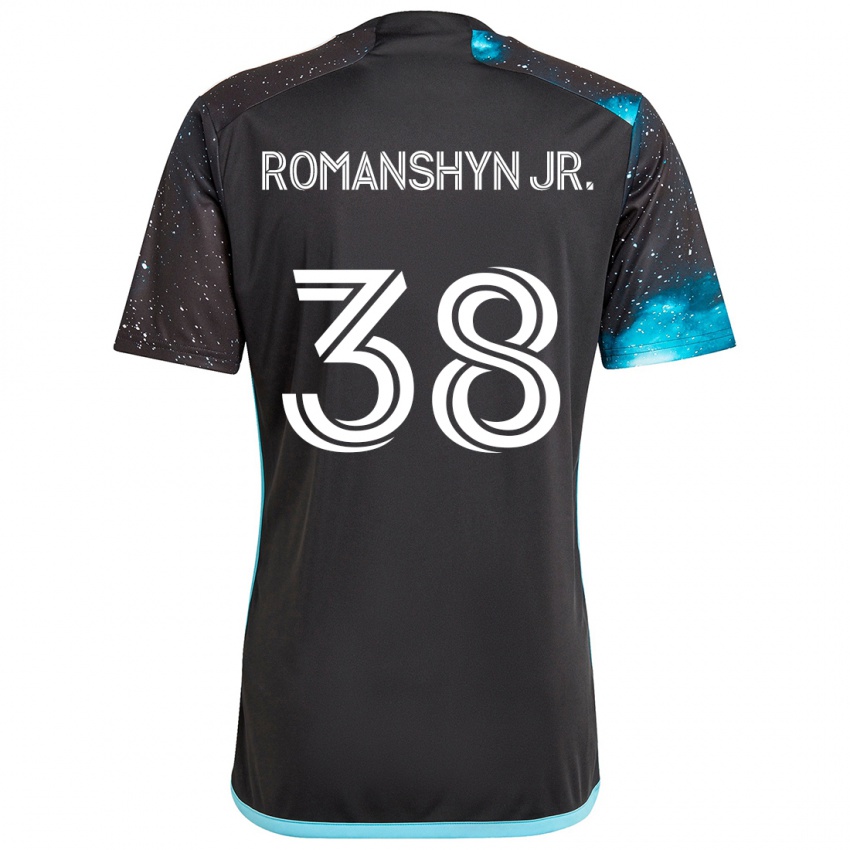 Criança Camisola Kage Romanshyn Jr. #38 Preto Azul Principal 2024/25 Camisa Brasil