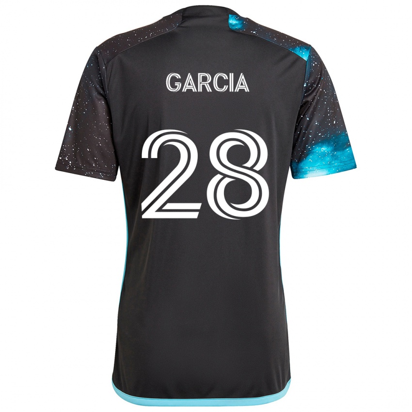 Criança Camisola Mender García #28 Preto Azul Principal 2024/25 Camisa Brasil